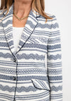 Bariloche Costa Patterned Blazer, Navy & Off White