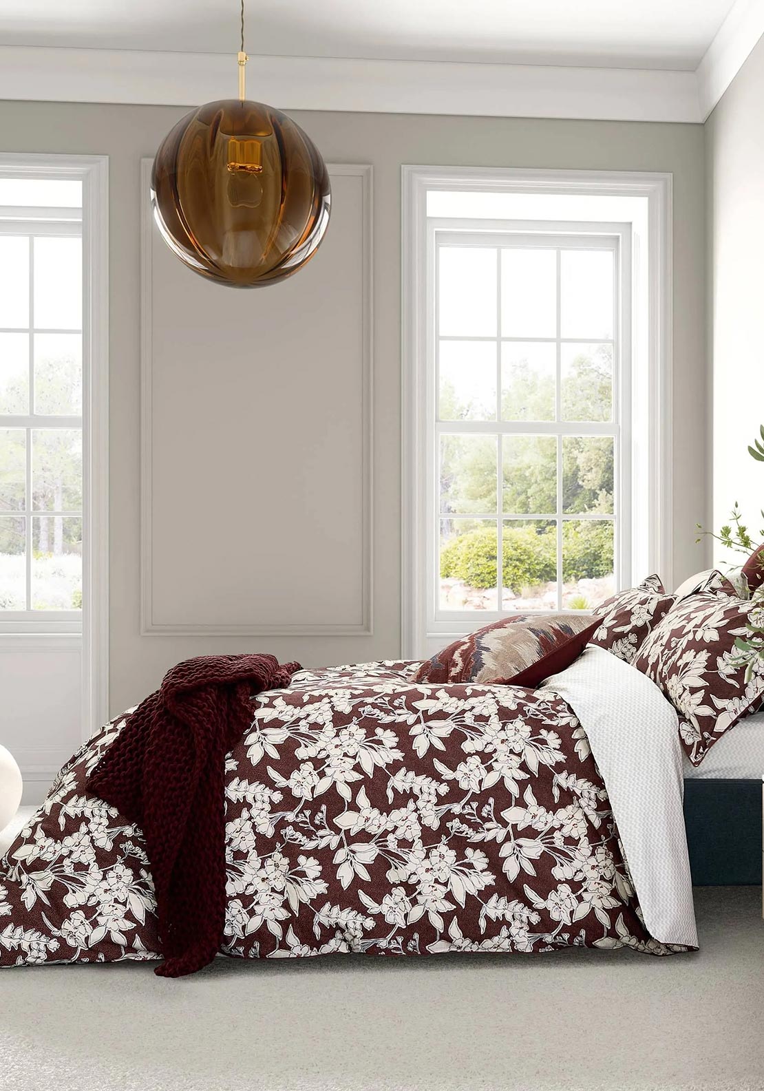Bedeck Aris Print Duvet Cover, Mulberry