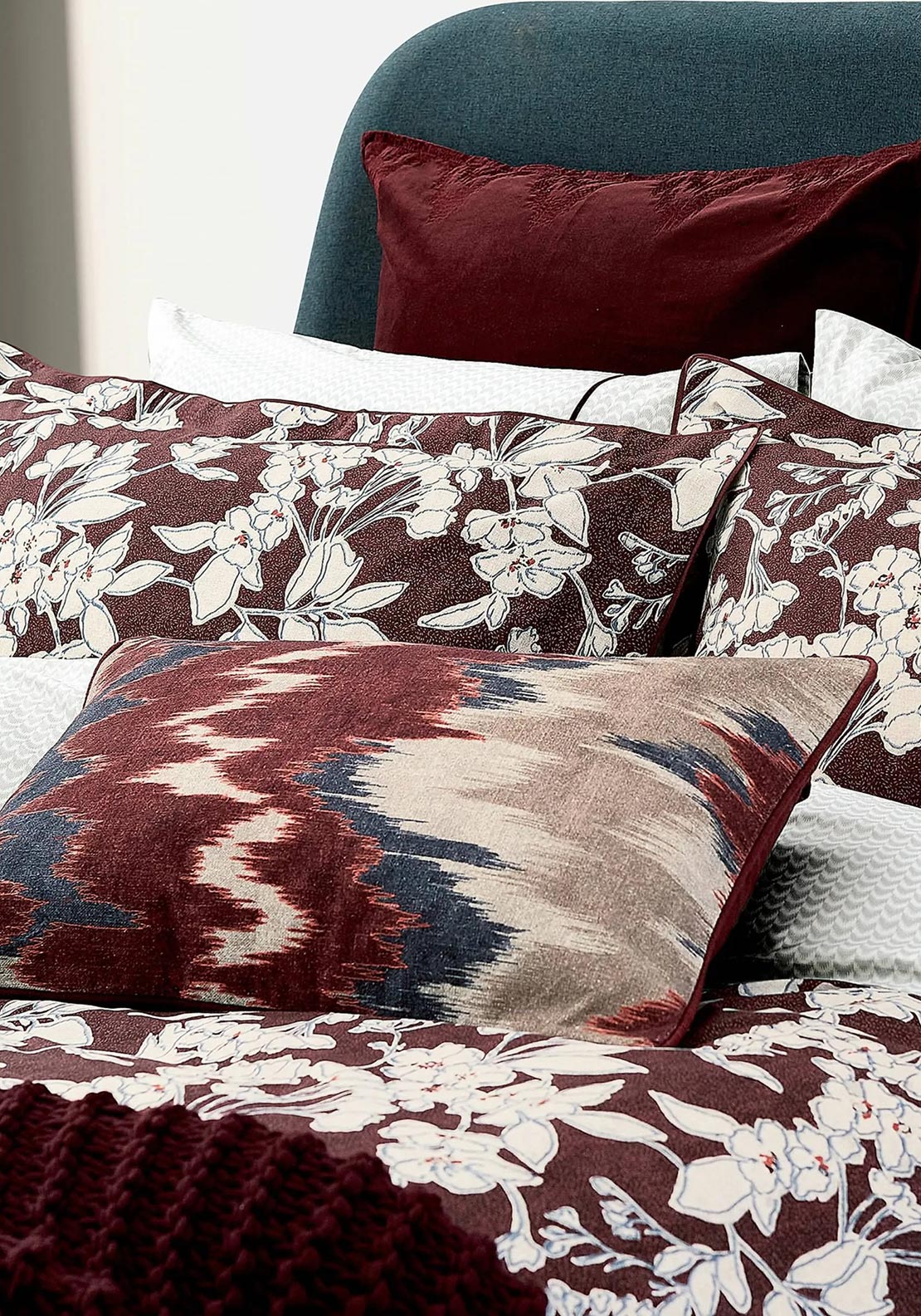 Bedeck Aris Print Duvet Cover, Mulberry