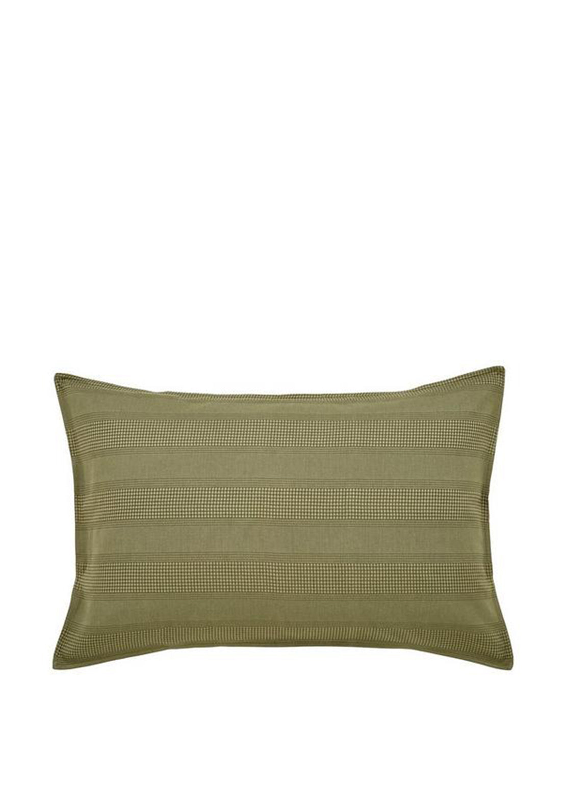 Bedeck DKNY Waffle Stripe Pillowcase, Olive Green