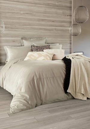 Nalu by Nicole Scherzinger Koa Linen Double Duvet Cover, Cream