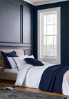 Bedeck 300 Thread Count Cotton Sateen Duvet Cover, White & Midnight