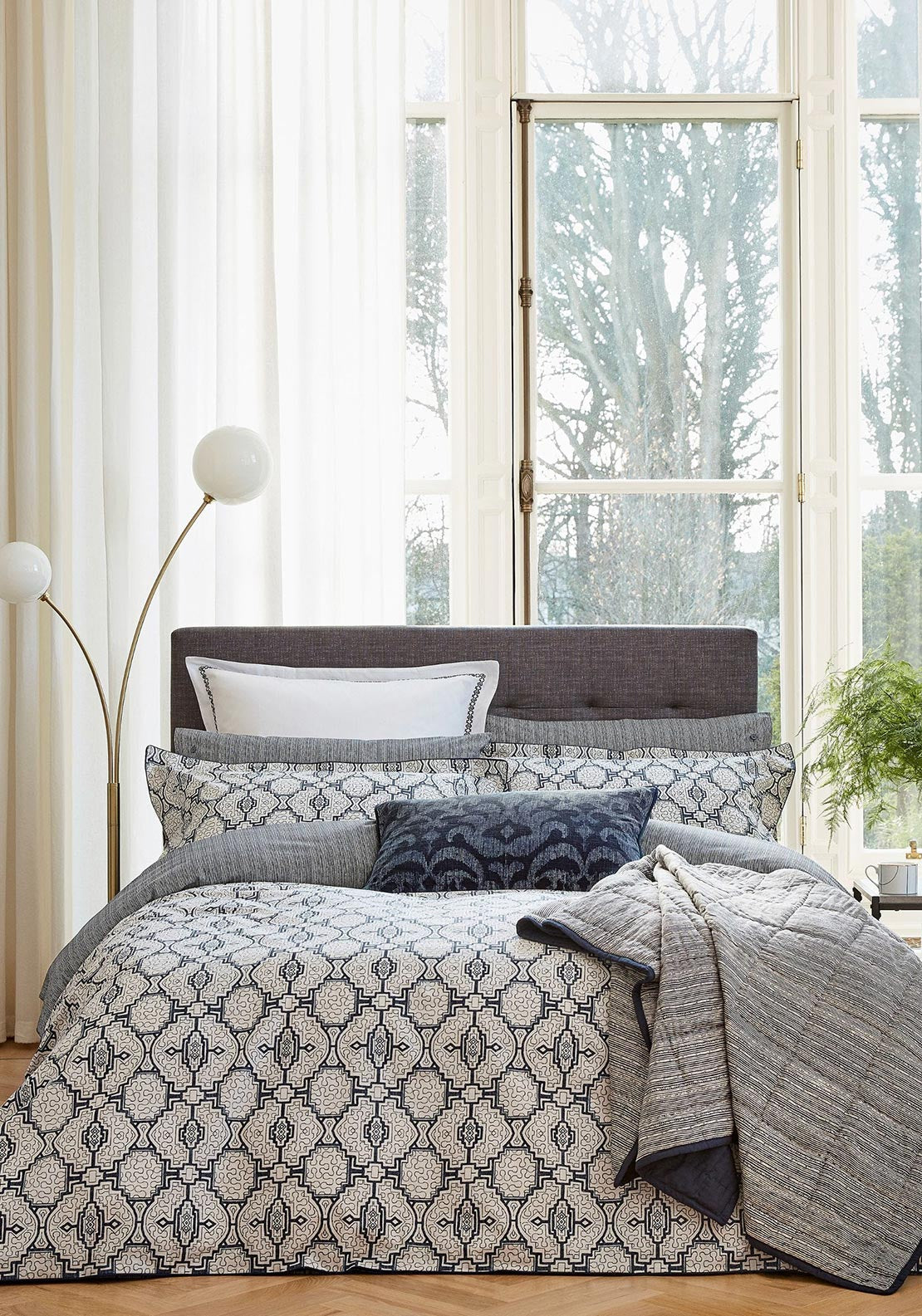 Bedeck 180 Thread Count Duvet Cover, Midnight Blue