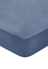 Bedeck 300 Thread Count Egyptian Cotton Superking Fitted Bed Sheet, Denim