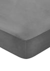 Bedeck 300 Thread Count Egyptian Cotton Single Fitted Bed Sheet, Silver