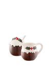Belleek Living Christmas Pudding Sugar & Cream Set