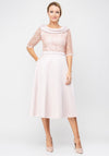Bella Beaded Flared Satin Midi Dress, Blush Pink
