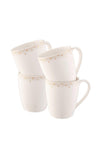 Belleek Living Stardust Set of 4 Mugs, White