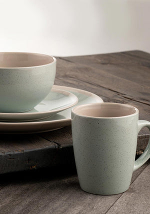 Belleek Living 16 Piece Stoneware Tableware Set, Aqua