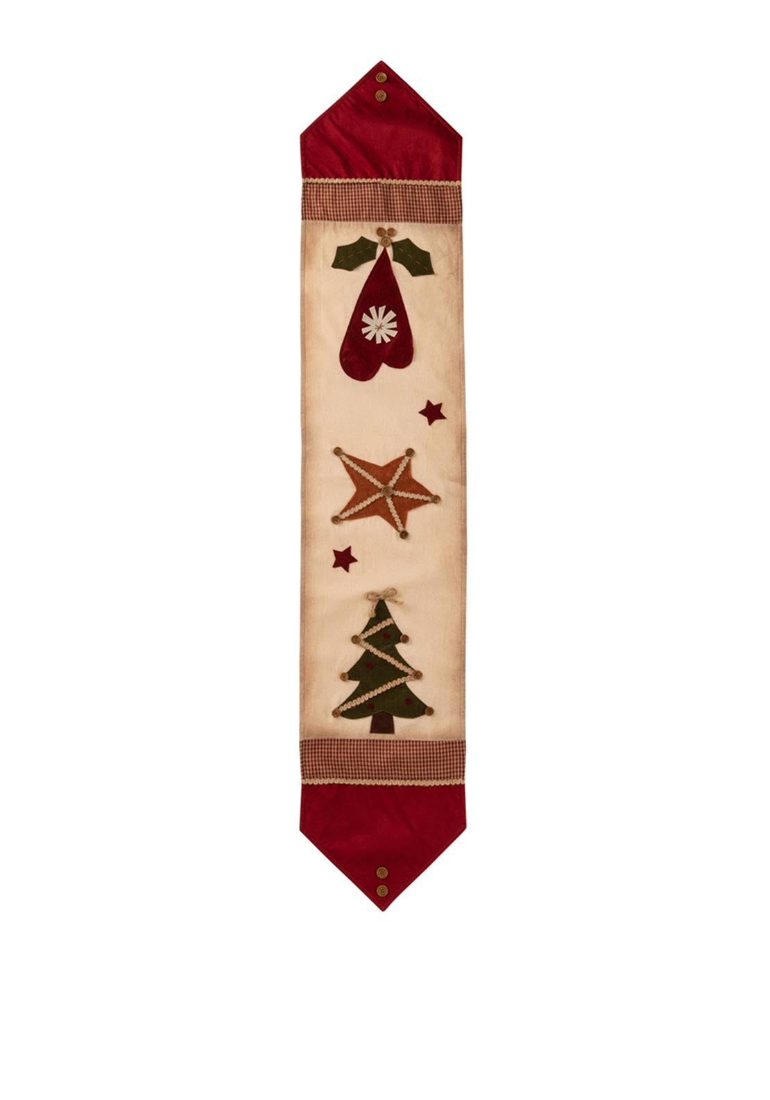 Belleek Living Christmas Applique Table Runner, Multi