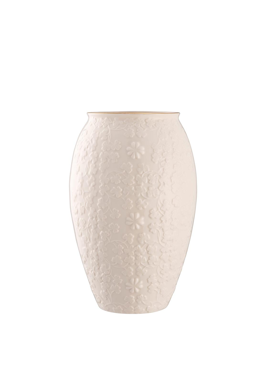 Belleek Fields of Shamrocks Vase, White