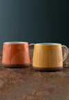 Belleek Living Sunshine Set of 2 Mugs, Orange & Yellow