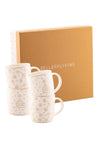Belleek Living Merry & Bright Set of 4 Mugs, White & Gold
