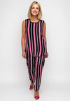 Betty Barclay Striped Trousers, Black & Pink