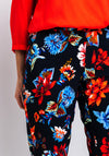 Betty Barclay Floral Straight Trousers, Navy Multi