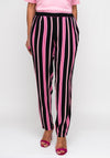 Betty Barclay Striped Trousers, Black & Pink