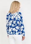 Betty Barclay Crochet Embellished Jumper, Blue & White