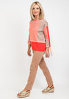 Betty Barclay Relaxed Colour Block Top, Pink Multi