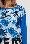 Betty Barclay Dream Palm Leaf Print Top, Blue Multi