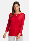 Betty Barclay Key Hole Neck Top, Red