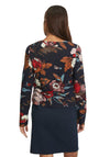 Betty Barclay Floral Ribbed Knit Cardigan, Navy Multi