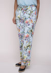 Bianca Floral Straight Trousers, Blue Multi