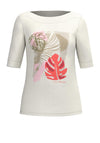 Bianca Patsy Tropical Leaf T-Shirt, White Multi