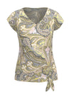 Bianca Edira Paisley Print Tie Knot Hem Top, Green Multi