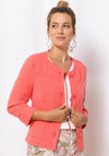 Bianca Miranda Linen Round Neck Blazer, Coral