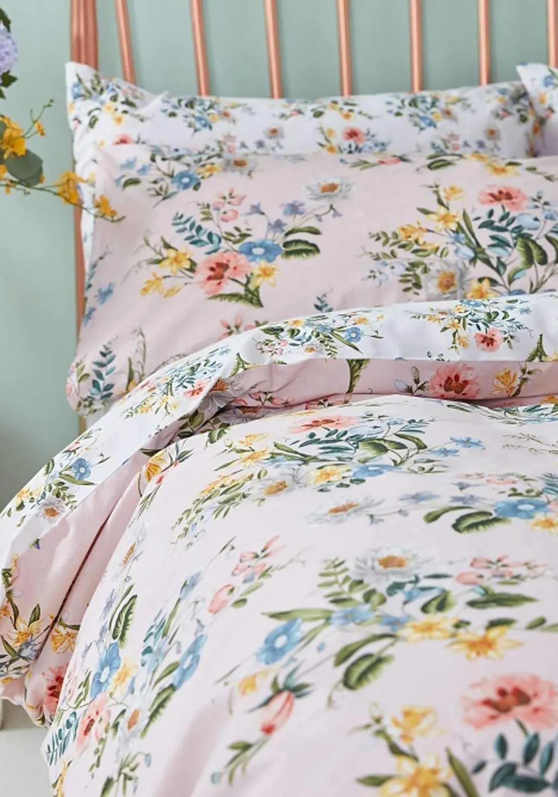 Bianca Botanical Vintage Bloom Duvet Set, Blush