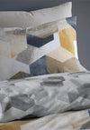 Bianca Home Hexagon Geometric Duvet Set, Grey Ochre