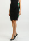 Bianca Grid Print Jersey Skirt, Black
