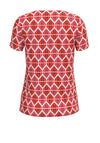 Bianca Arwen Geometric Leaf Print Top, Red Multi