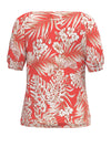 Bianca Riana Leaf Print T-Shirt, Red & White
