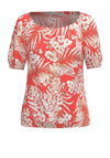 Bianca Riana Leaf Print T-Shirt, Red & White