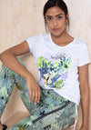 Bianca Dinia Tropical Flower Graphic T-Shirt, White