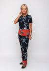 Bianca Floral Relaxed Fit Trousers, Navy Multi