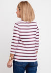 Bianca Striped Cropped Sleeve T-Shirt, White Multi
