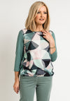Bianca Irena Geo Print Top, Green Multi