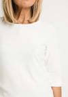 Bianca Dini Ribbed Jersey Top, White