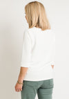 Bianca Dini Ribbed Jersey Top, White