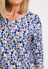 Bianca Dini Dotty Jersey Top, Blue & Pink