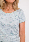 Bianca Dinia Striped Cap Sleeved T-Shirt, Blue