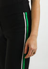 Bianca Stripe Trim Straight Trousers, Black