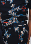 Bianca Floral Relaxed Fit Trousers, Navy Multi