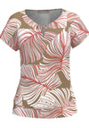Bianca Julie Cap Sleeved T-Shirt, Beige & Pink