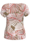 Bianca Julie Cap Sleeved T-Shirt, Beige & Pink