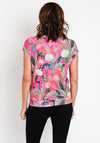 Bianca Printed Band Hem Top, Pink Multi