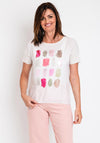 Bianca Multi Patch Print T-Shirt, Beige Multi
