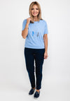 Bianca Aila Metallic Sequin T-Shirt, Blue